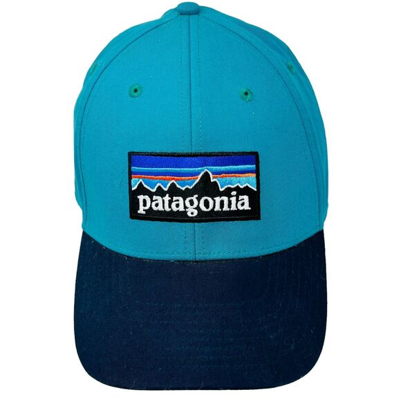 Patagonia Other - Patagonia Trucker Hat Teal Navy Brim P-6 Logo Size L Organic Cotton